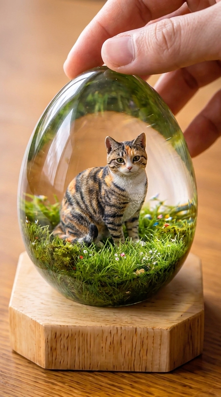 Gatto nel prato